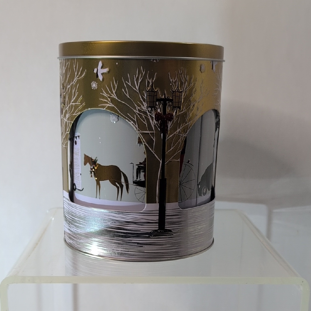 Winter Scene Stockmeyer Empty Musical Decorative Cookie Tin
